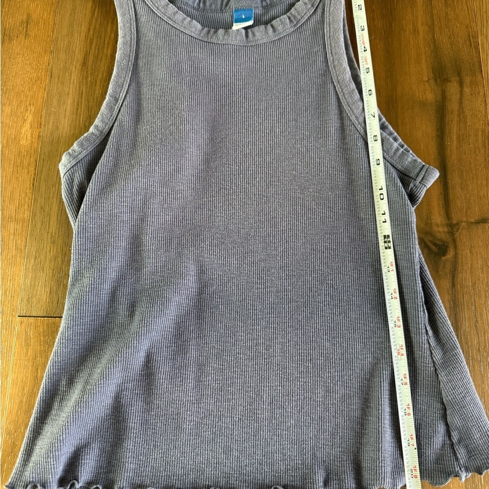 Old Navy Ribbed High-Neck Tank Top with Lettuce Blue/Grey - L